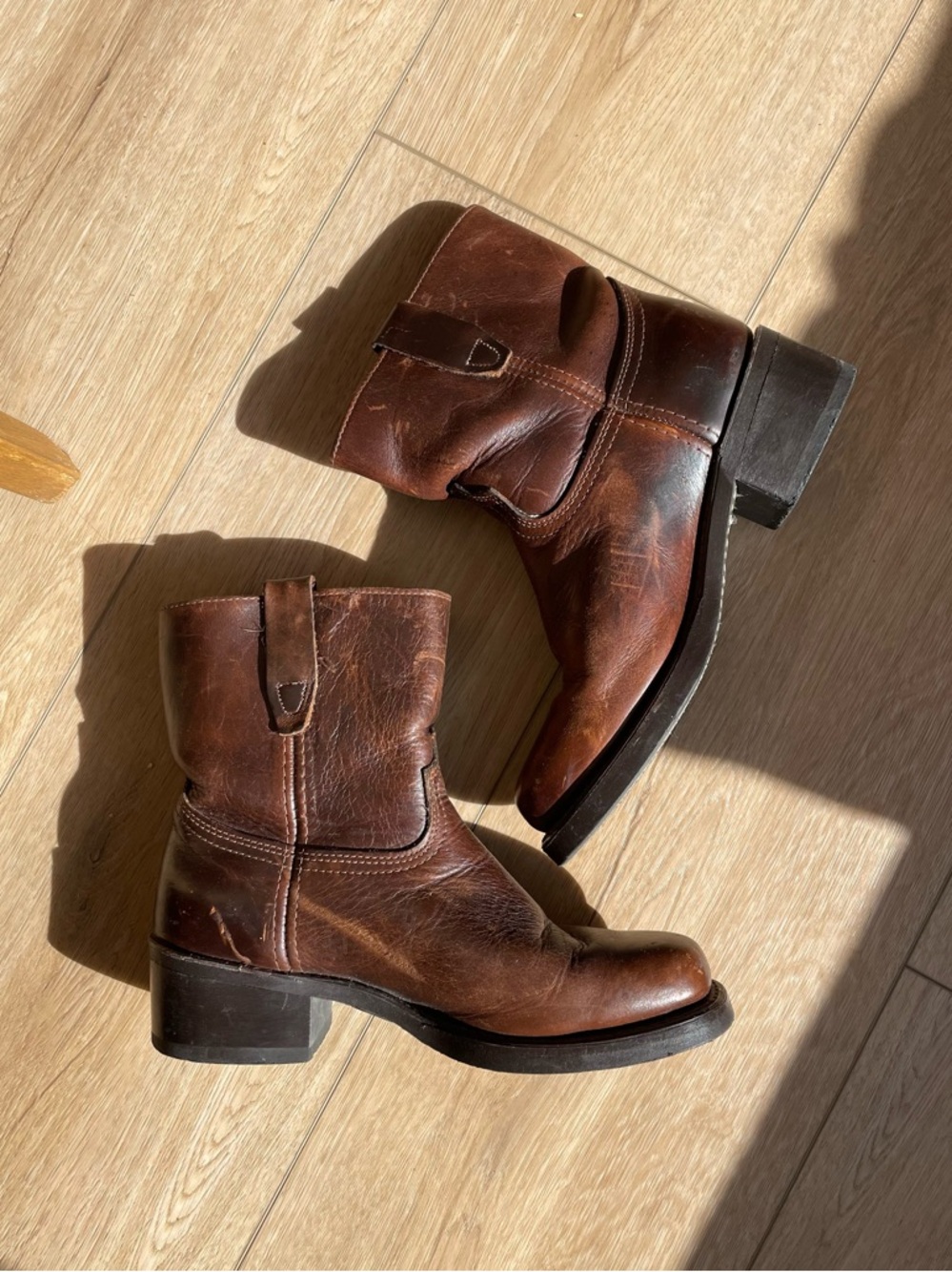 Vintage Square Toed Ankle Boots